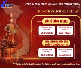 THÔNG BÁO NGHỈ LỄ GIỖ TỔ , 30/4 VÀ 1/5
