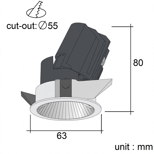 ĐÈN LED ÂM TRẦN CHIẾU ĐIỂM IP65 TPT-D100636WP